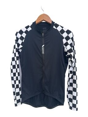 GORE Cycling Jersey - Black with Black & White Checker Sleeves